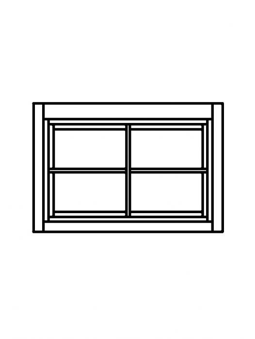 Dřevěné okno Linde 90x56 cm, větračka