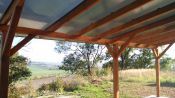 Pergola ke zdi domu 300x570, sklon krokví 10°