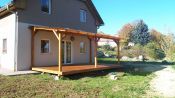 Pergola ke zdi domu 300x570, sklon krokví 10°