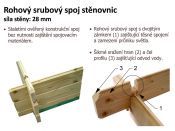 Srubový profil stěnovnice 28 mm