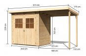 GLUCKSBURG 2 přístavek 190 cm (83229) natur