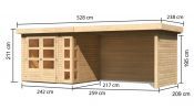 KERKO 3 přístavek 280 cm včetně zadní a boční stěny (82938) natur