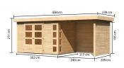 KERKO 4 přístavek 240 cm včetně zadní a boční stěny (82942) natur