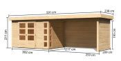 KERKO 4 přístavek 280 cm včetně zadní a boční stěny (82946) natur