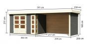 KERKO 4 přístavek 280 cm včetně zadní a boční stěny (82947) terragrau
