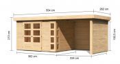 KERKO 5 přístavek 240 cm včetně zadní a boční stěny (9197) natur