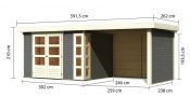 KERKO 5 přístavek 280 cm včetně zadní a boční stěny (9209) terragrau