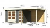 KERKO 6 přístavek 240 cm včetně zadní stěny (38734) terragrau