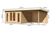 RADEBURG 3 přístavek 330 cm včetně zadní stěny (31488) natur