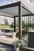 Pergola 400x300, tmavě šedá/stříbrná