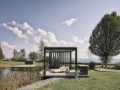 Pergola 400x300, tmavě šedá/stříbrná
