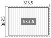 Zahradní hliníková pergola 500x350