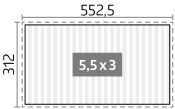 Zahradní hliníková pergola 550x300