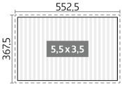 Zahradní hliníková pergola 550x350