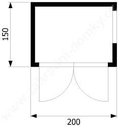 Domek na nářadí Leona 200x150, dvoukřídlé dveře
