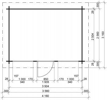 Zahradní domek Artur 350x250 Ekonomik