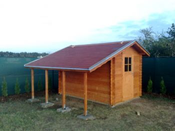 Zahradní domek na nářadí Albert 200x300 Ekonomik s přístřeškem