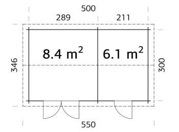 Zahradní domek Jari 500x300