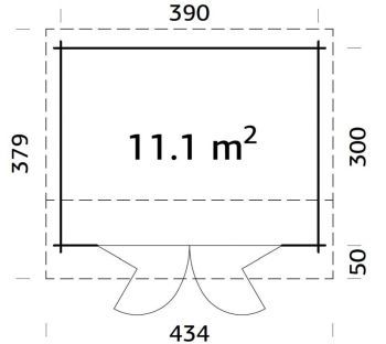 Zahradní domek Ines 390x300