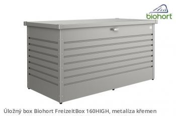 Úložný box FreizeitBox 160 HIGH, šedý křemen metalíza - Biohort