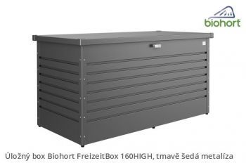 Úložný box FreizeitBox 160 HIGH, tmavě šedá metalíza - Biohort