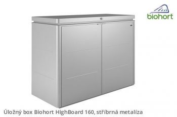 Úložný box HighBoard 200, stříbrná metalíza - Biohort