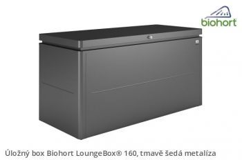 Úložný box LoungeBox 160, tmavě šedá metalíza - Biohort