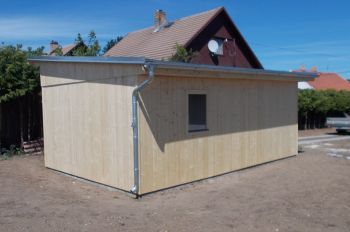 Garáž dřevěná 4x6m s pultovou střechou
