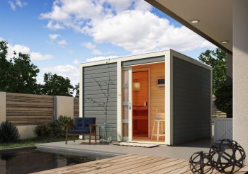 Finská sauna Cuben (81132) tmavě šedá s předsíní