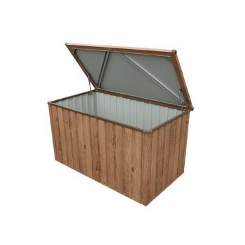 Zahradní úložný box 134 x 72 x 73 cm, 585 l - dekor dub, Duramax 71045