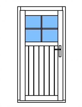 Dřevěné dveře Linde 84x181 cm, 1/3 sklo, levé