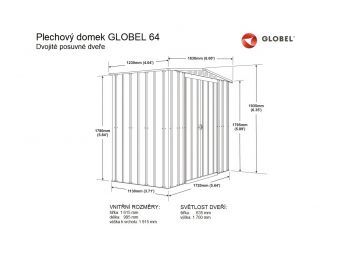 Plechový zahradní domek Globel 6x4 antracit se střešním oknem