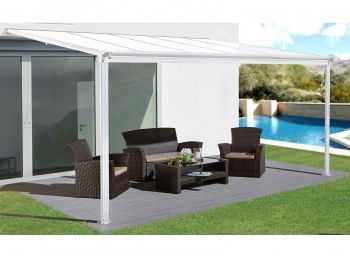 hliníková pergola WALL 33 bílá   čirý PC