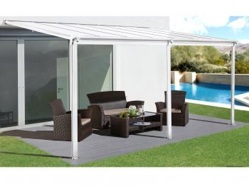 hliníková pergola WALL 53 bílá   opál PC