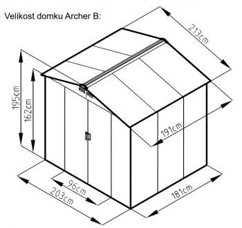 Plechový zahradní domek Archer B