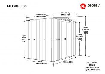 Plechový zahradní domek Globel 6x5 zelený se střešním oknem