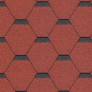 Asfaltový šindel červená hexagonální, 1 m²