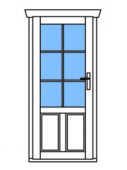 Dřevěné dveře Taunus 84x193 cm, 2/3 sklo, levé