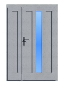 Dřevěné dveře Kevin 149x193 cm, 1/3 sklo, dvoukřídlé, asymetrické