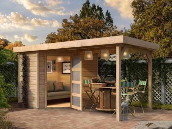 Zahradní domek Karibu SCHWANDORF 3 přístavek 240 cm (77738) natur