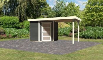 Zahradní domek Karibu SCHWANDORF 3 přístavek 240 cm (77739) terragrau