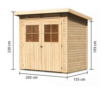 Dřevěný zahradní domek Karibu GLUCKSBURG 2 (68189) natur