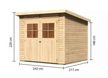 Dřevěný zahradní domek Karibu GLUCKSBURG 4 (57743) natur
