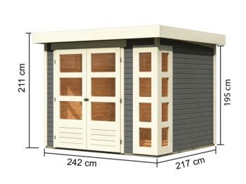 Dřevěný zahradní domek Karibu KERKO 3 (82927) terragrau