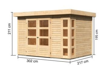 Dřevěný zahradní domek Karibu KERKO 4 (82928) natur