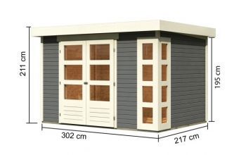 Dřevěný zahradní domek Karibu KERKO 4 (82929) terragrau