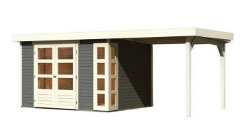 Dřevěný zahradní domek Karibu KERKO 5 přístavek 240 cm (9194) terragrau