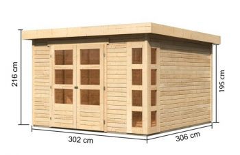 Dřevěný zahradní domek Karibu KERKO 6 (82930) natur