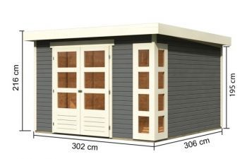 Dřevěný zahradní domek Karibu KERKO 6 (82931) terragrau