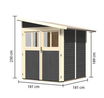 Dřevěný zahradní domek Karibu WANDLITZ 2 (73072) terragrau